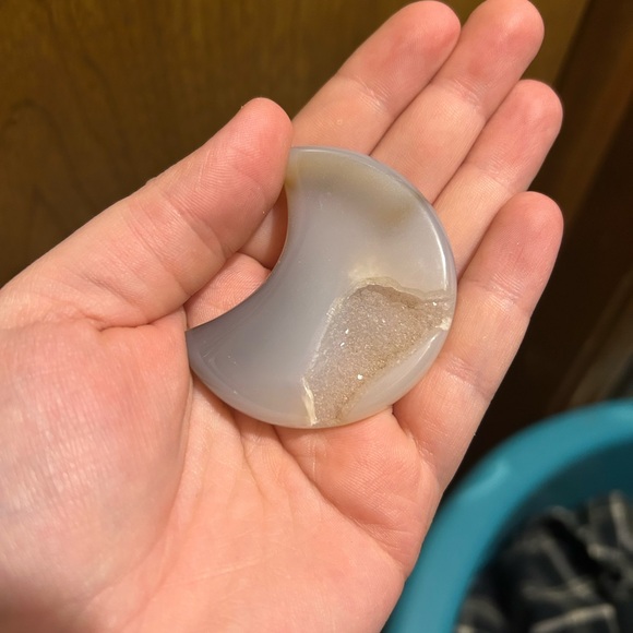 Cute Druzy Agate Moon - Picture 1 of 2